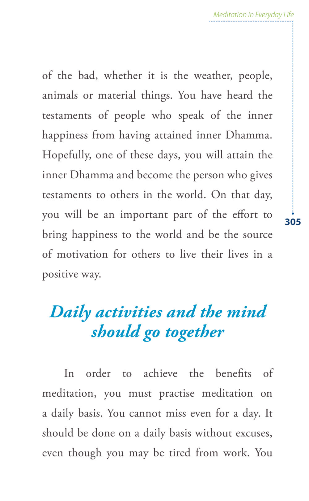 Meditation in Everyday Life Journey to joy หน้า 305