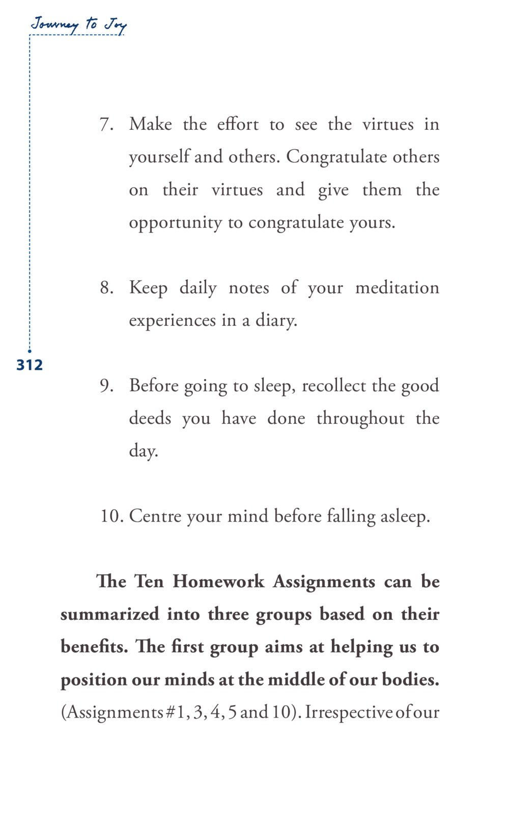 Journey to Joy: Ten Homework Assignments for Mindfulness Journey to joy หน้า 312
