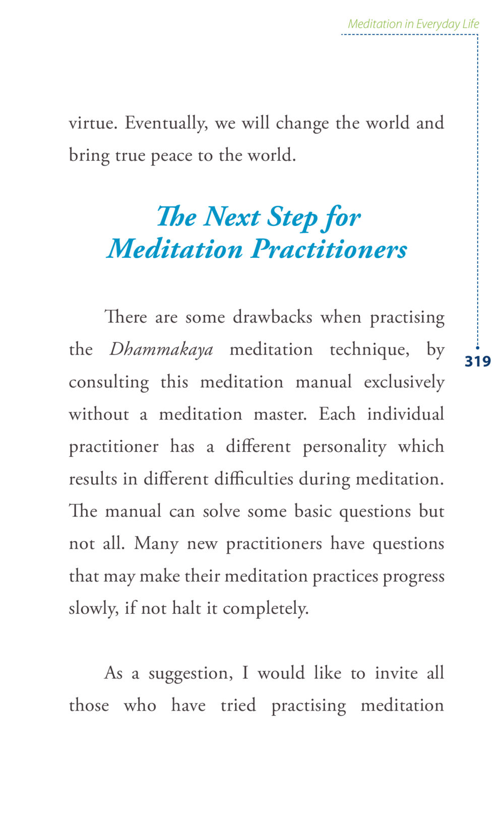 Meditation in Everyday Life Journey to joy หน้า 319
