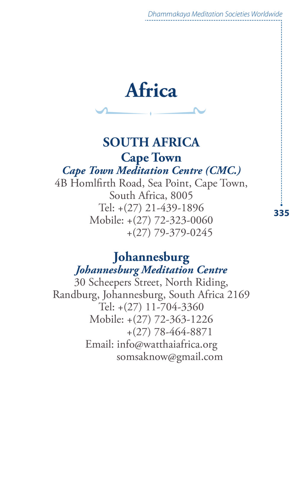 Dhammakaya Meditation Societies in South Africa Journey to joy หน้า 335