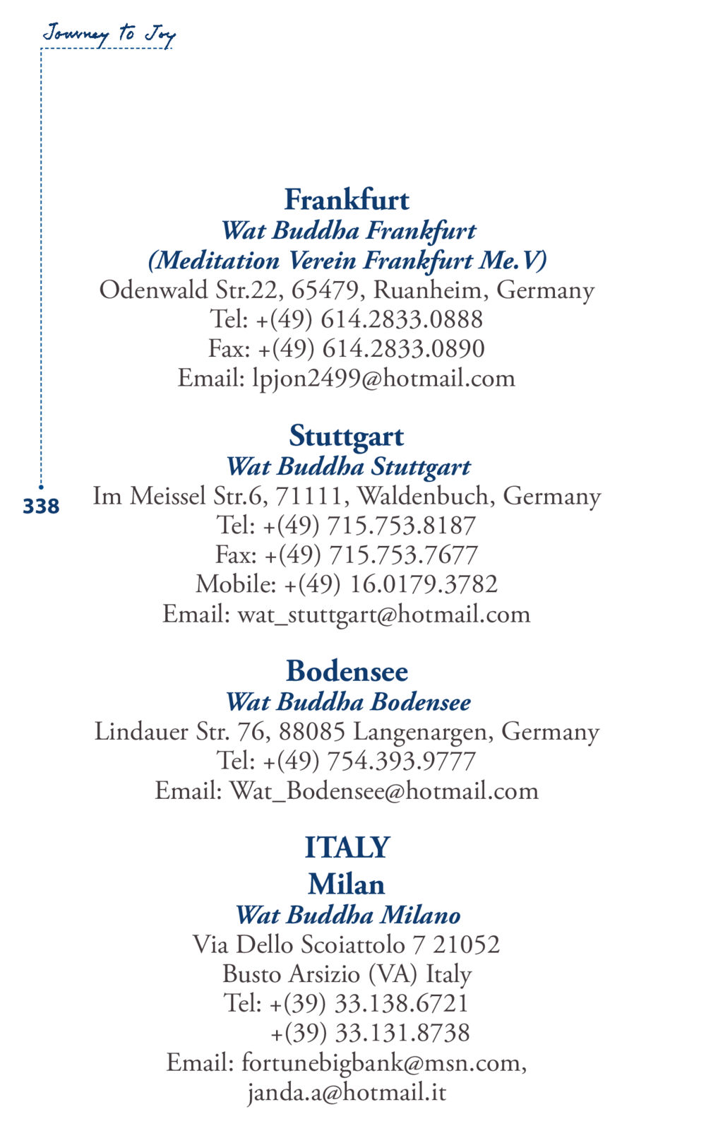 Journey to Joy: Buddhist Centers in Germany and Italy Journey to joy หน้า 338