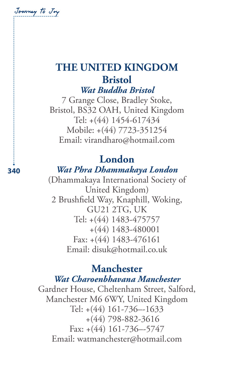 Journey to Joy - Religious Centers in the UK Journey to joy หน้า 340