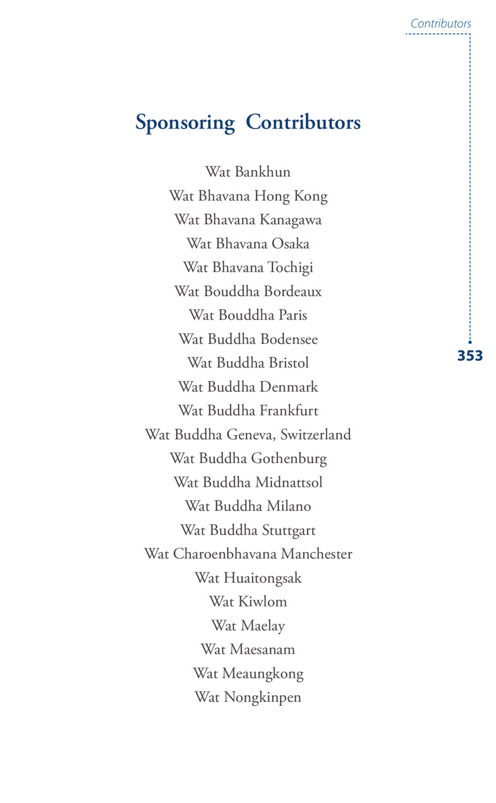 Sponsoring Contributors of Buddhist Temples Journey to joy หน้า 353