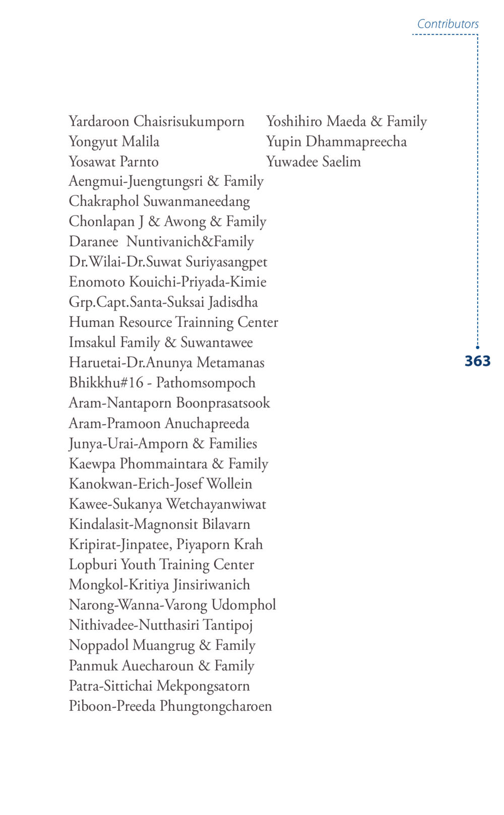 Contributors List Journey to joy หน้า 363