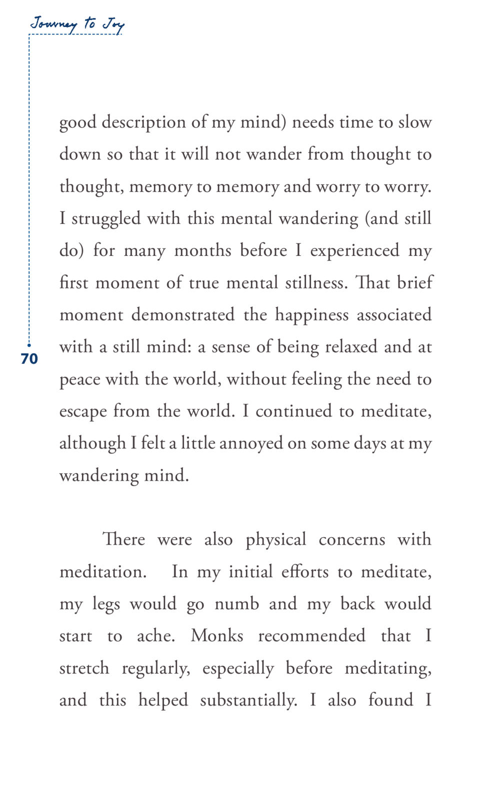 Journey to Joy: Embracing Mental Stillness Journey to joy หน้า 70