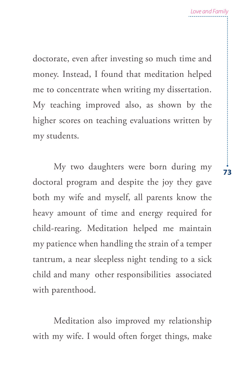 Meditation's Impact on Family Life and Academic Success Journey to joy หน้า 73