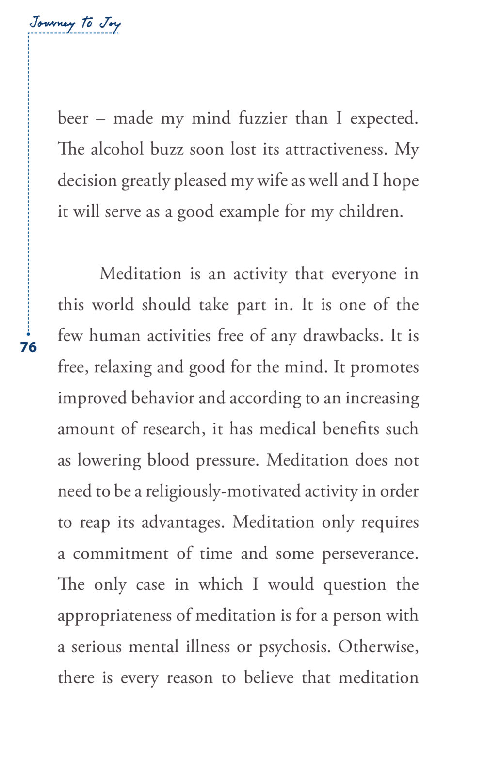 The Benefits of Meditation Journey to joy หน้า 76
