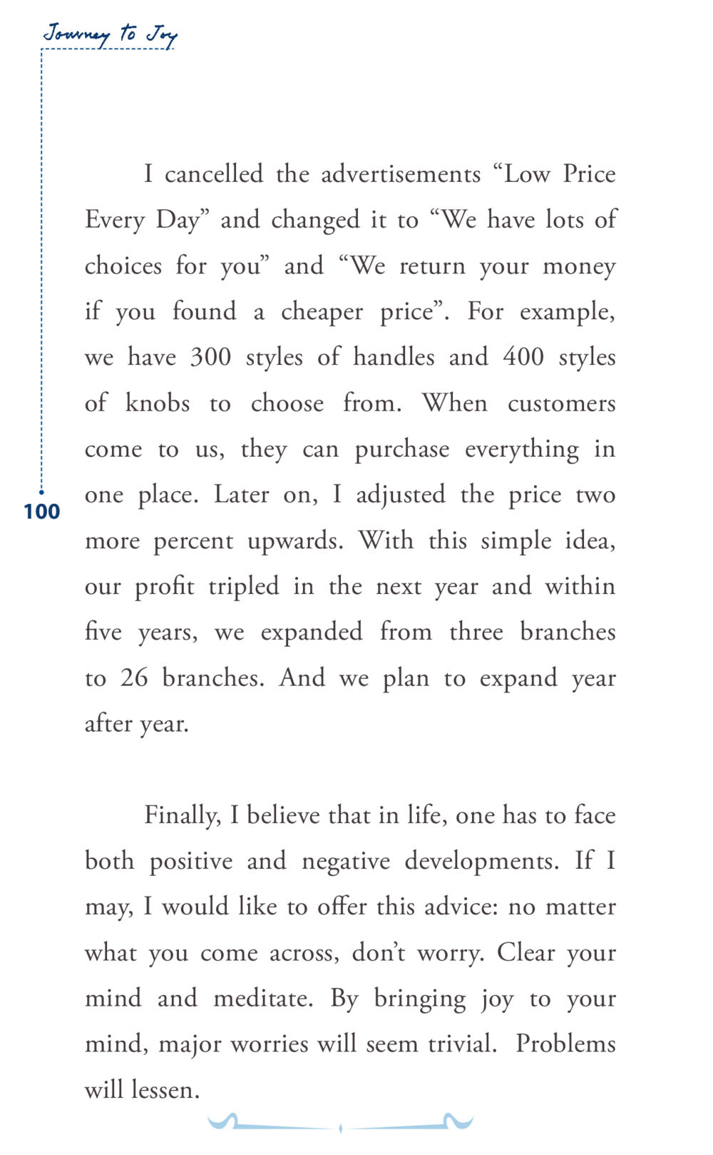 Journey to Joy: Business Success through Choices Journey to joy หน้า 100