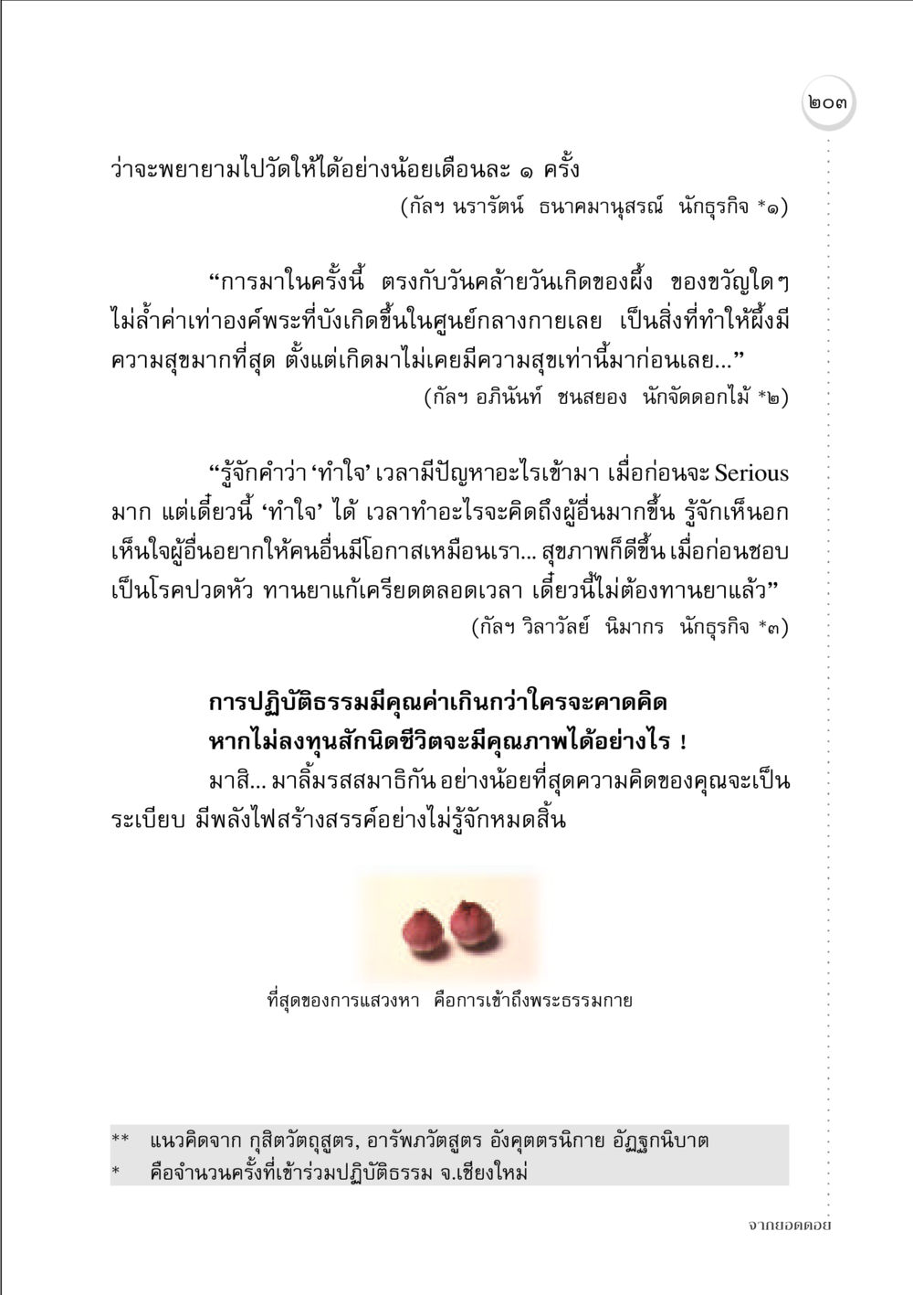 การปฏิบัติธรรมและความสุข จากยอดดอย หน้า 199