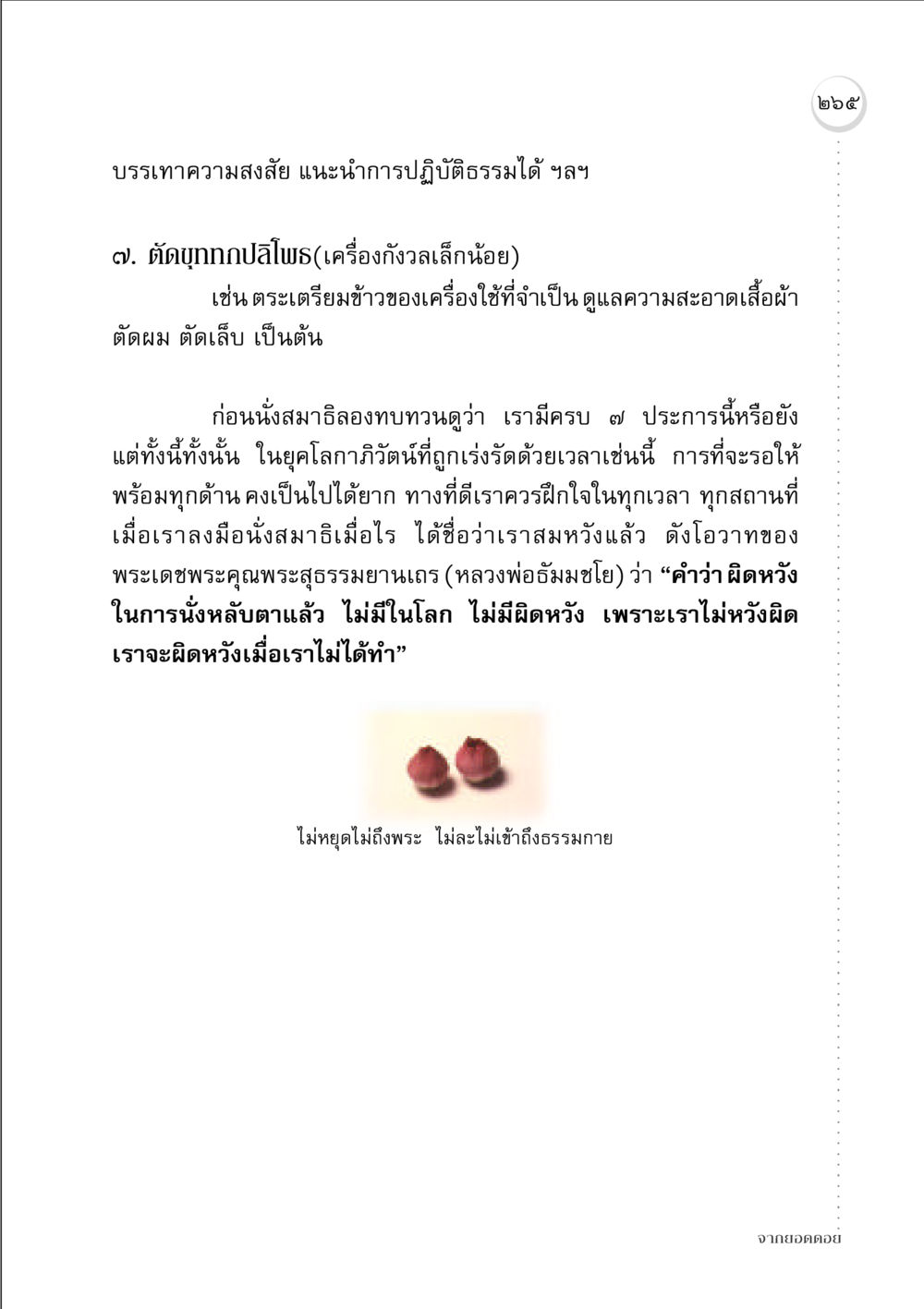 บรรเทาความสงสัยในการปฏิบัติธรรม จากยอดดอย หน้า 257