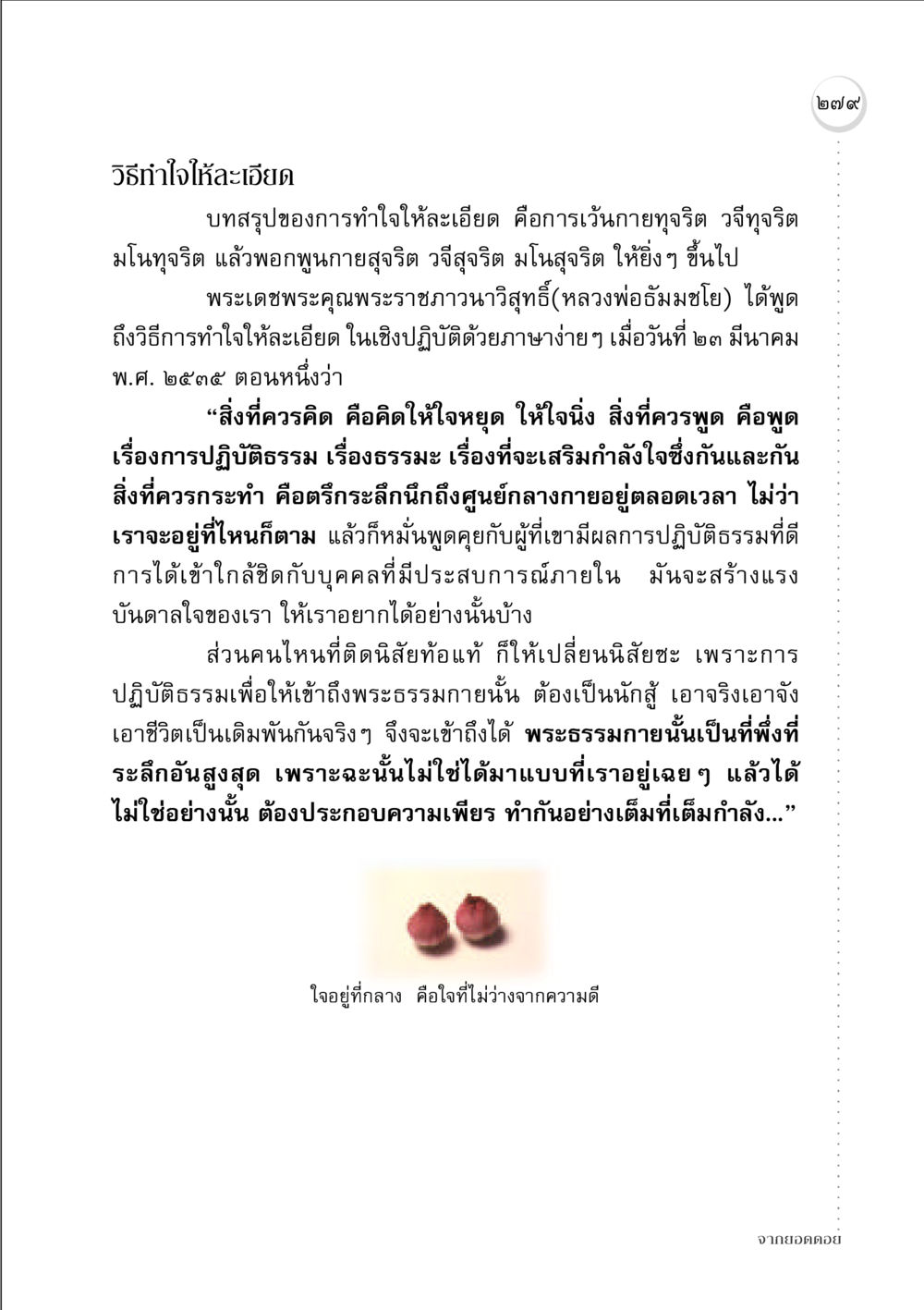 วิธีทำใจให้ละเอียด จากยอดดอย หน้า 271
