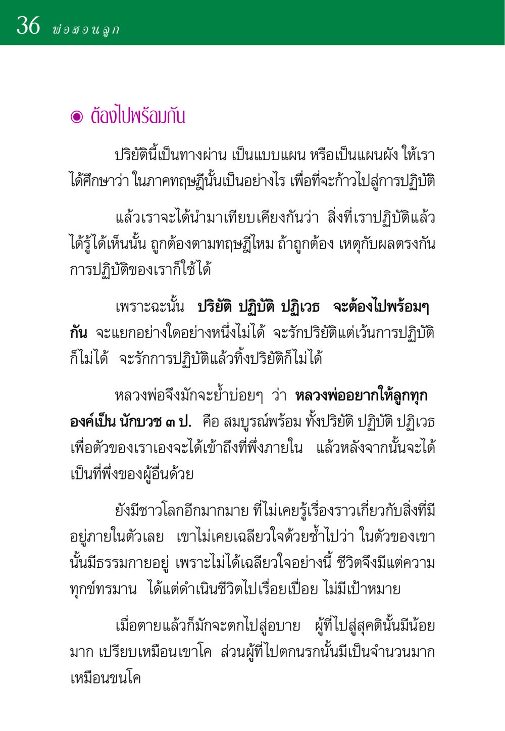 การศึกษาที่ควบคู่ไปกับการปฏิบัติ พ่อสอนลูก หน้า 36