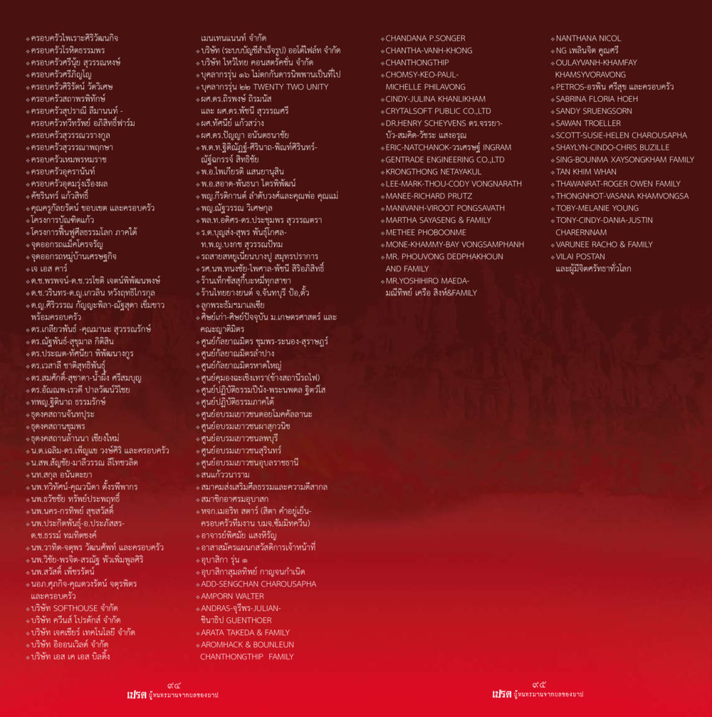 รายชื่อครอบครัวและองค์กร เปรต ผู้ทนทรมานจากผลของบาป หน้า 48
