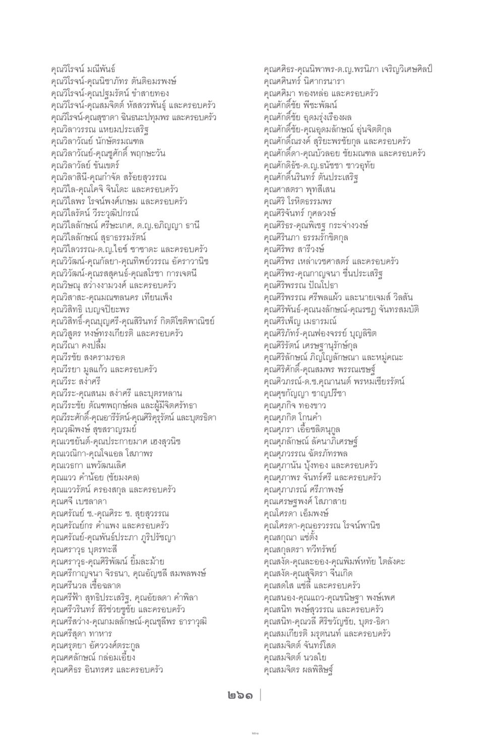 รายชื่อบุคคลสำคัญในครอบครัว ง่าย...แต่..ลึก!!! หน้า 261