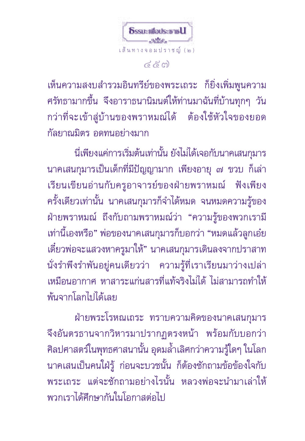 ธรรมะเพื่อประชาชน: เส้นทางจอมปราชญ์ ธรรมะเพื่อประชาชน ฉบับสารธรรม 1  หน้า 458