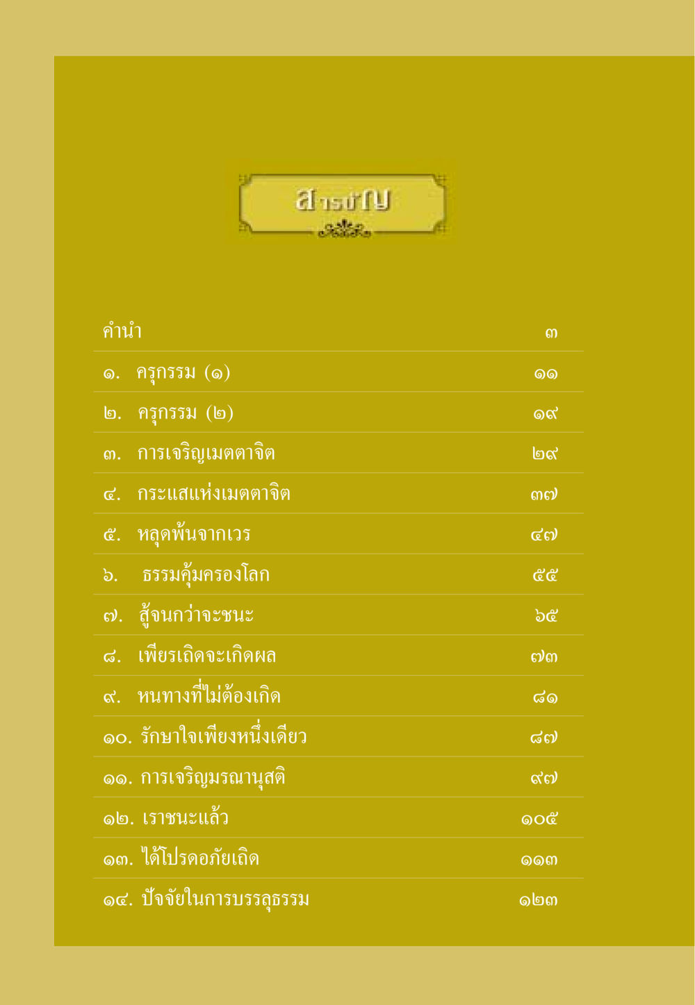 สารบัญหนังสือ ธรรมะเพื่อประชาชน ฉบับสารธรรม 1  หน้า 7