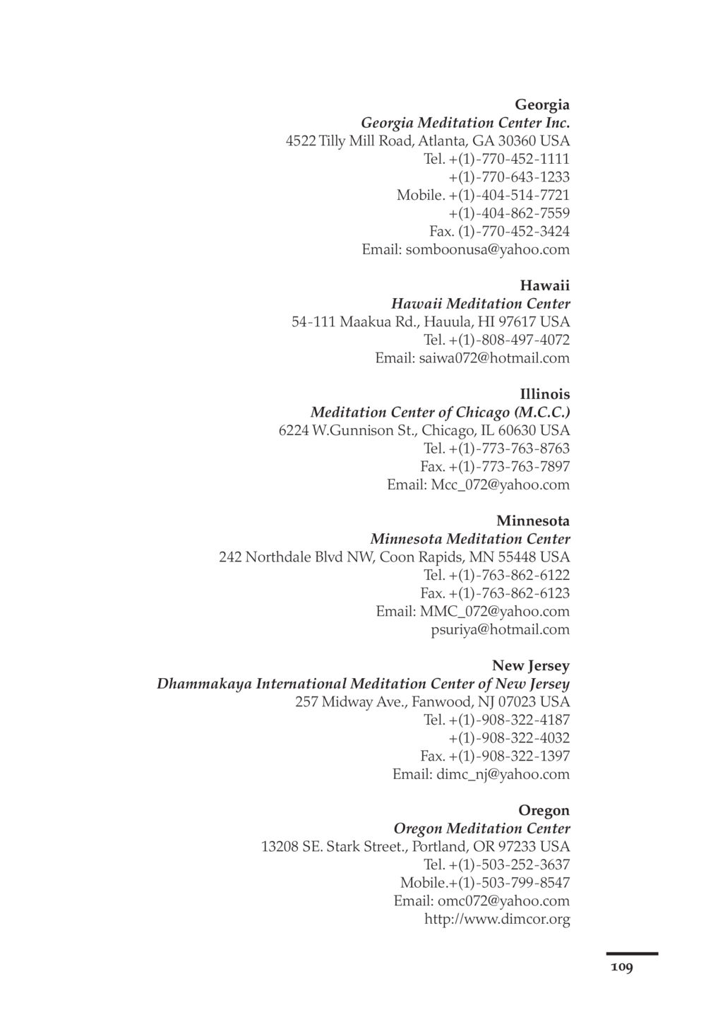 Meditation Centers in the USA Pearls of Inner Wisdom หน้า 110