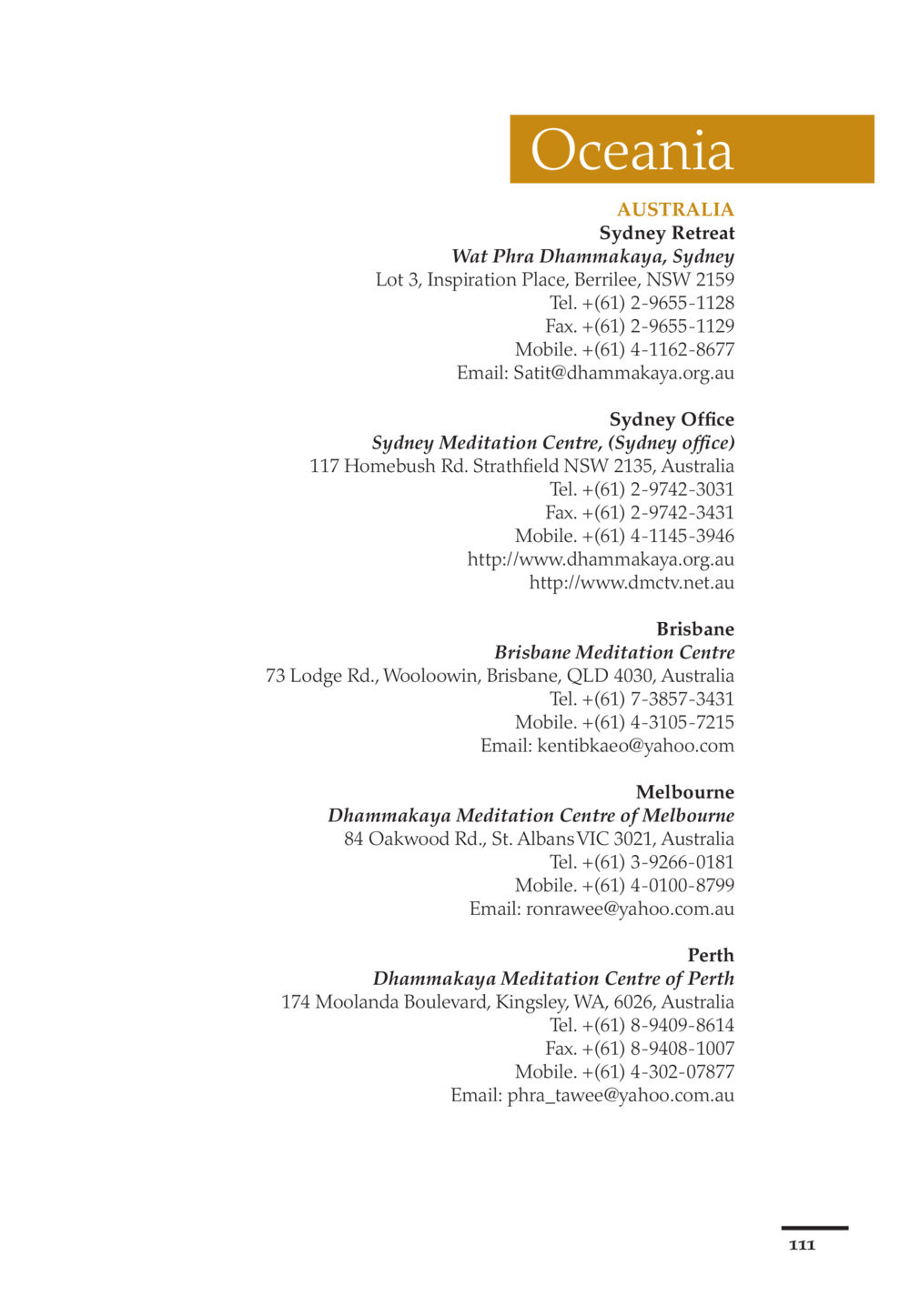 Meditation Centres in Australia Pearls of Inner Wisdom หน้า 112