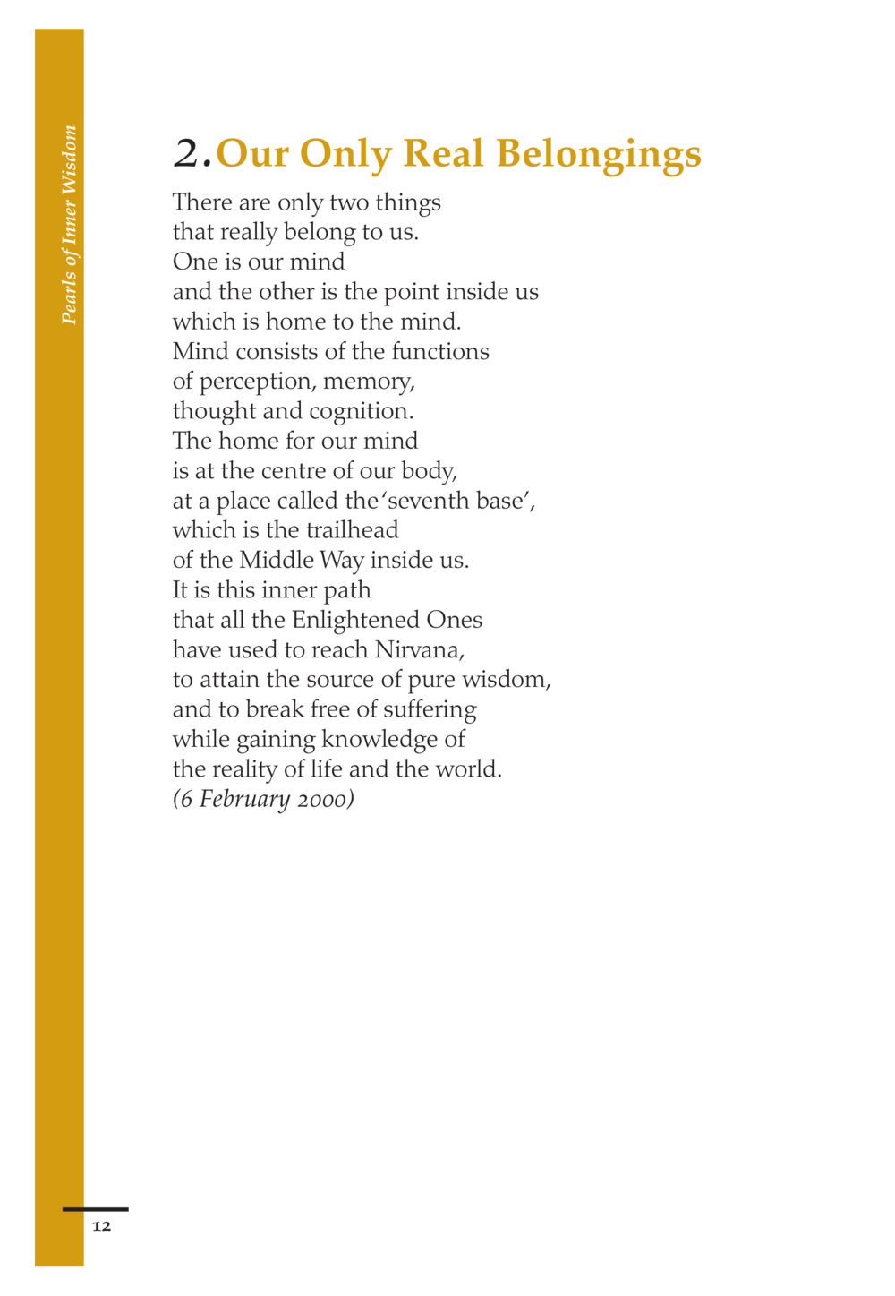Pearls of Inner Wisdom: Our Only Real Belongings Pearls of Inner Wisdom หน้า 13