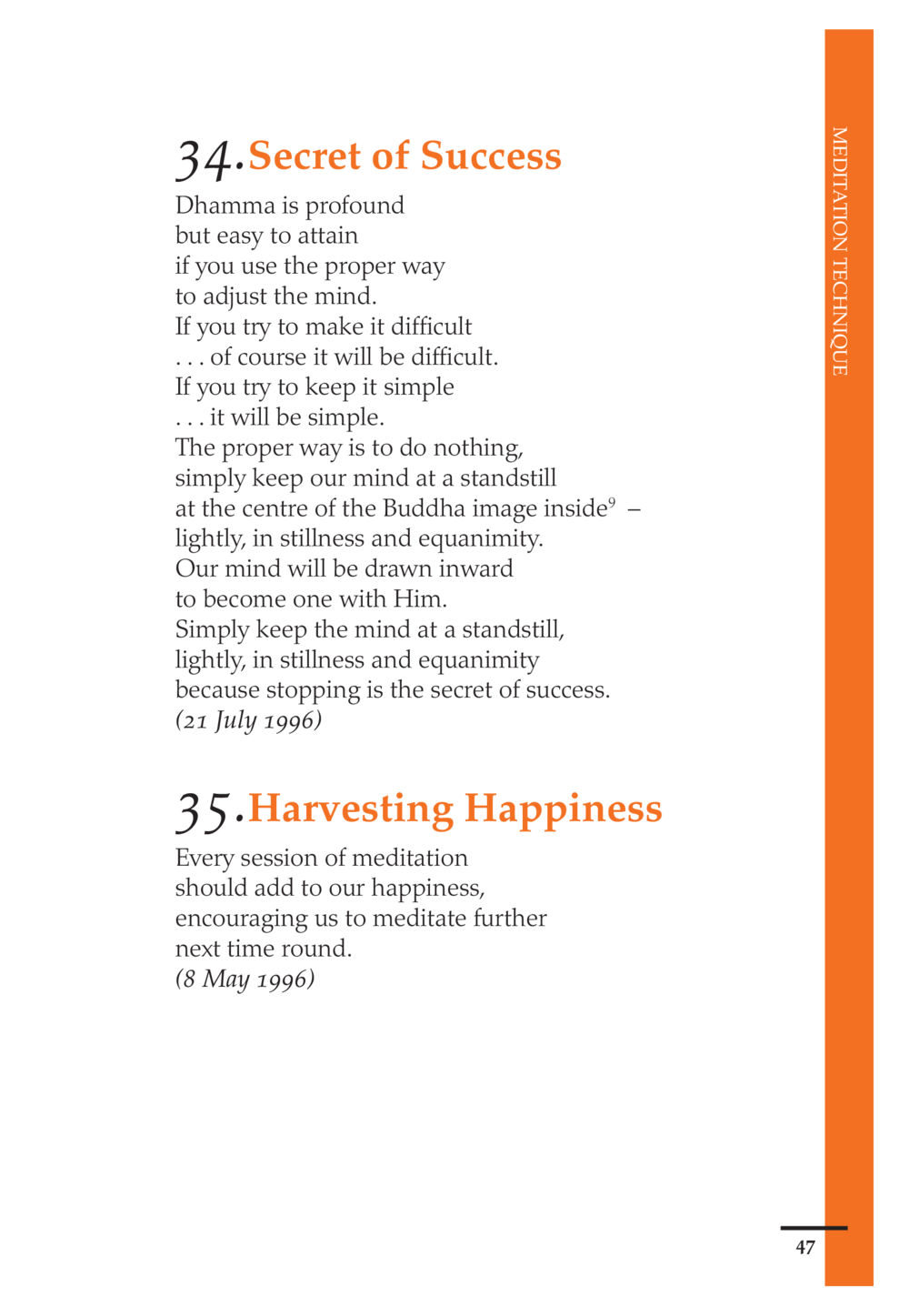 Meditation Techniques for Success and Happiness Pearls of Inner Wisdom หน้า 48