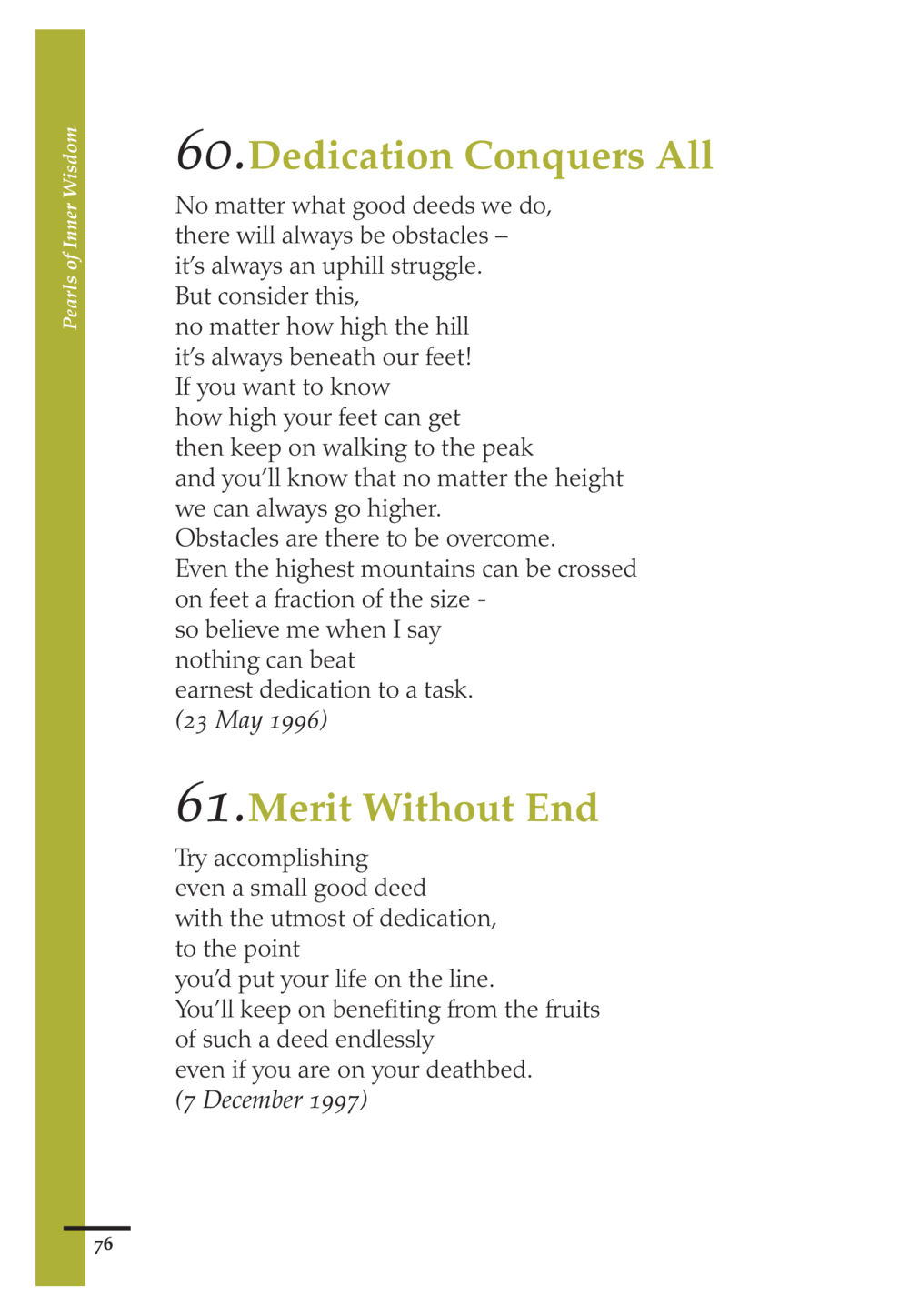 Pearls of Inner Wisdom: Dedication and Merit Pearls of Inner Wisdom หน้า 77