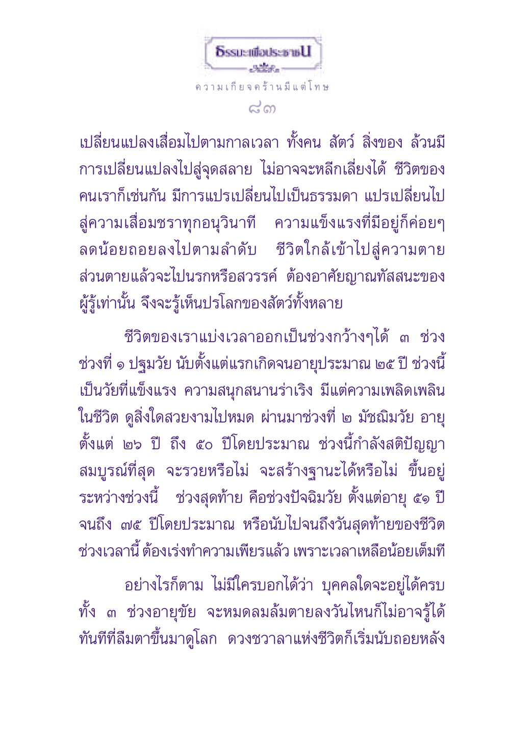 ธรรมะเพื่อประชา ธรรมะเพื่อประชาชน ฉบับสารธรรม 3 หน้า 84