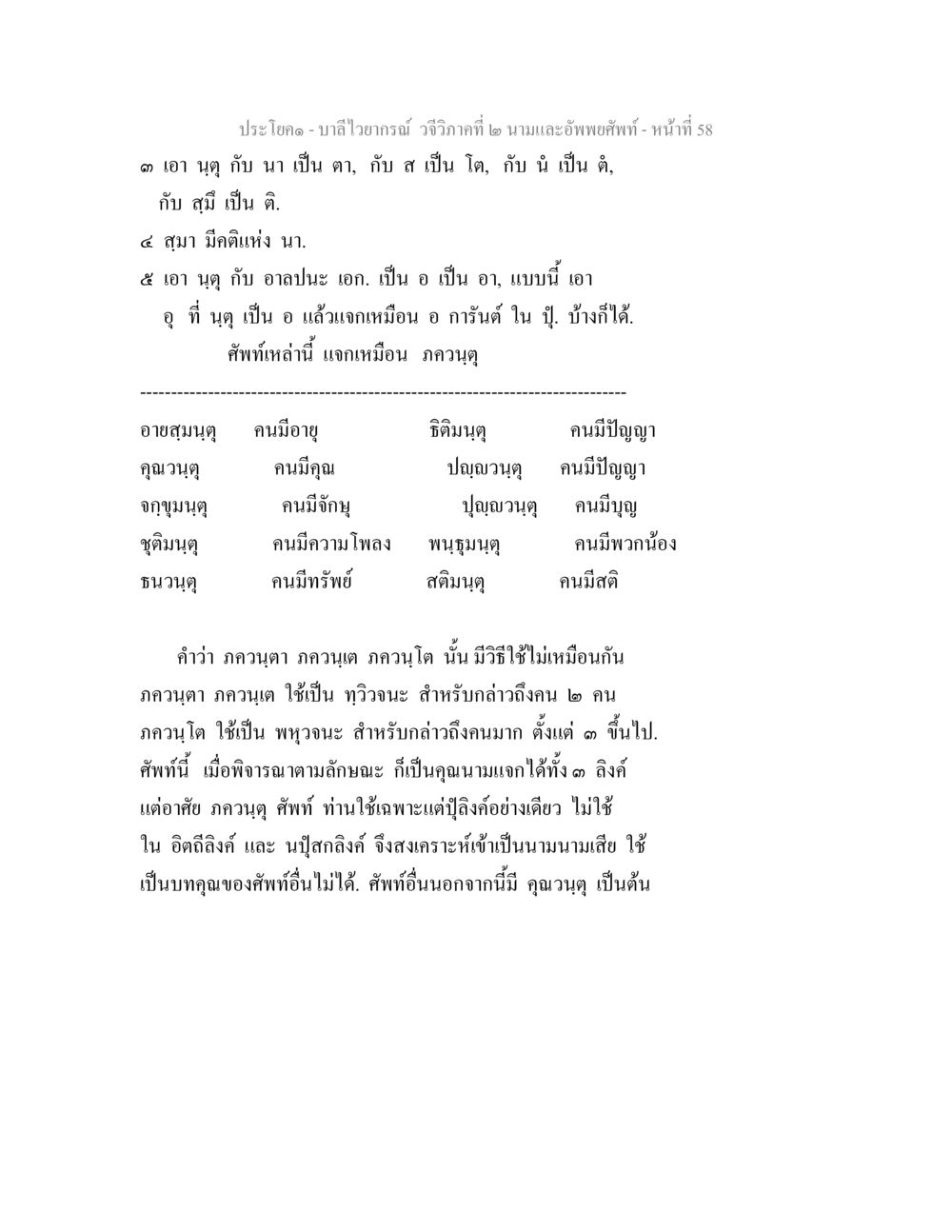 บาลีไวยากรณ์ วจีวิภาคที่ ๒ นามและอัพพยศัพท์ บาลีไวยกรณ์ วจีวิภาคที่ 2 นามและอัพพยศัพท์ หน้า 30
