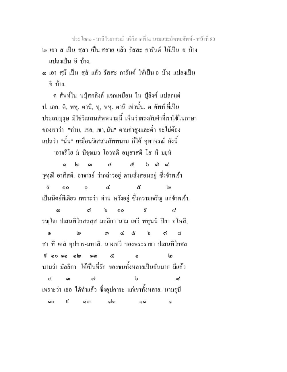 บาลีไวยากรณ์ วจีวิภาคที่ ๒ นามและอัพพยศัพท์ บาลีไวยกรณ์ วจีวิภาคที่ 2 นามและอัพพยศัพท์ หน้า 52