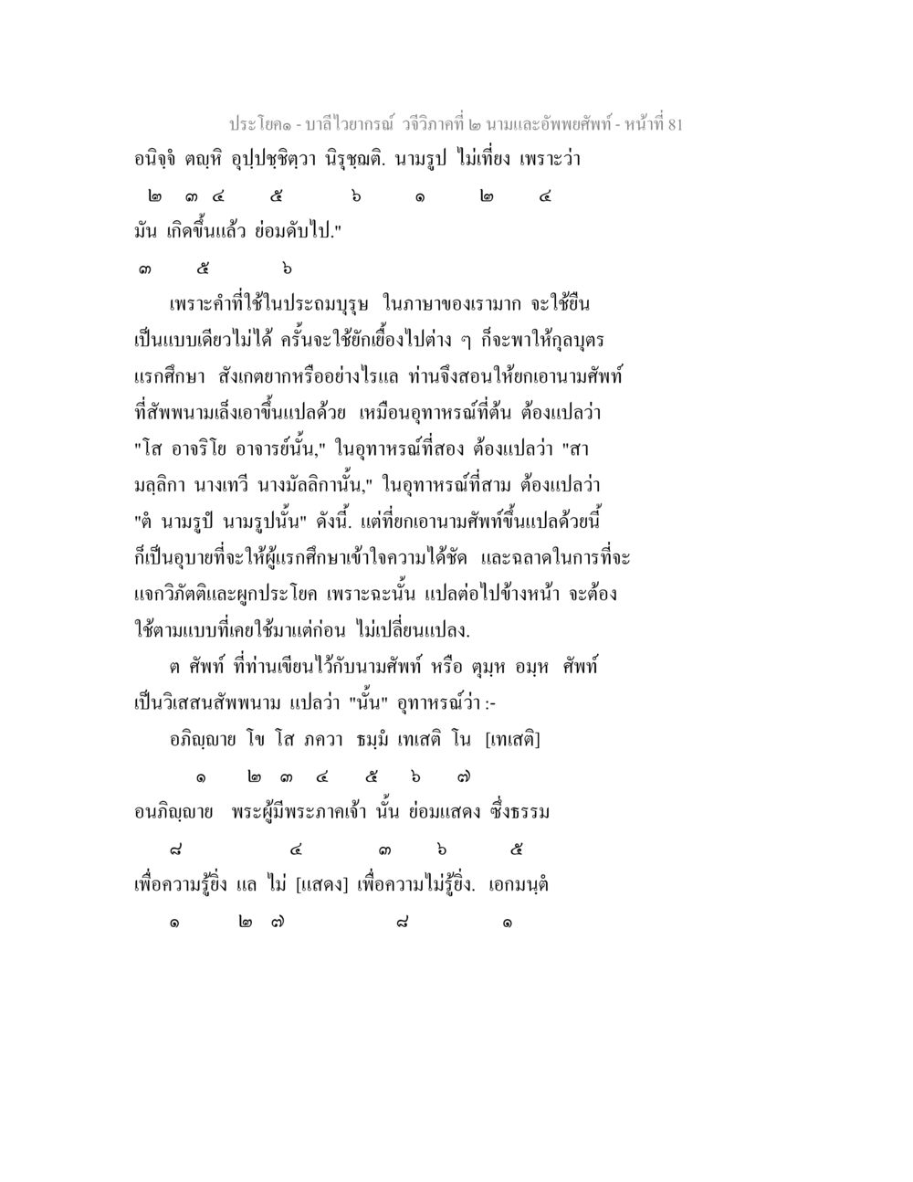 บาลีไวยากรณ์ วจีวิภาคที่ ๒ นามและอัพพยศัพท์ บาลีไวยกรณ์ วจีวิภาคที่ 2 นามและอัพพยศัพท์ หน้า 53