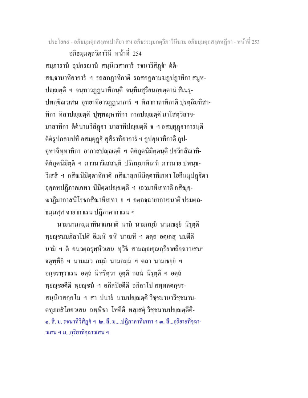 อภิธมฺมตฺถสงฺคหปาลียา อภิธมฺมตฺถสงฺคหปาลิยา สห อภิธรรมฺมภตฺวิภาวินีนาม อภิธมฺมตฺถสงฺคหฎีกา หน้า 255