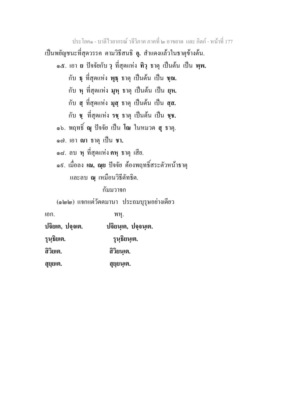 บาลีไวยากรณ์ วจีวิภาค ภาคที่ ๒ อาขยาต และ กิตก์ - หน้าที่ 177 บาลีไวยกรณ์ วจีวิภาค ภาคที่ 2 อาขยาต และ กิตก์ หน้า 28