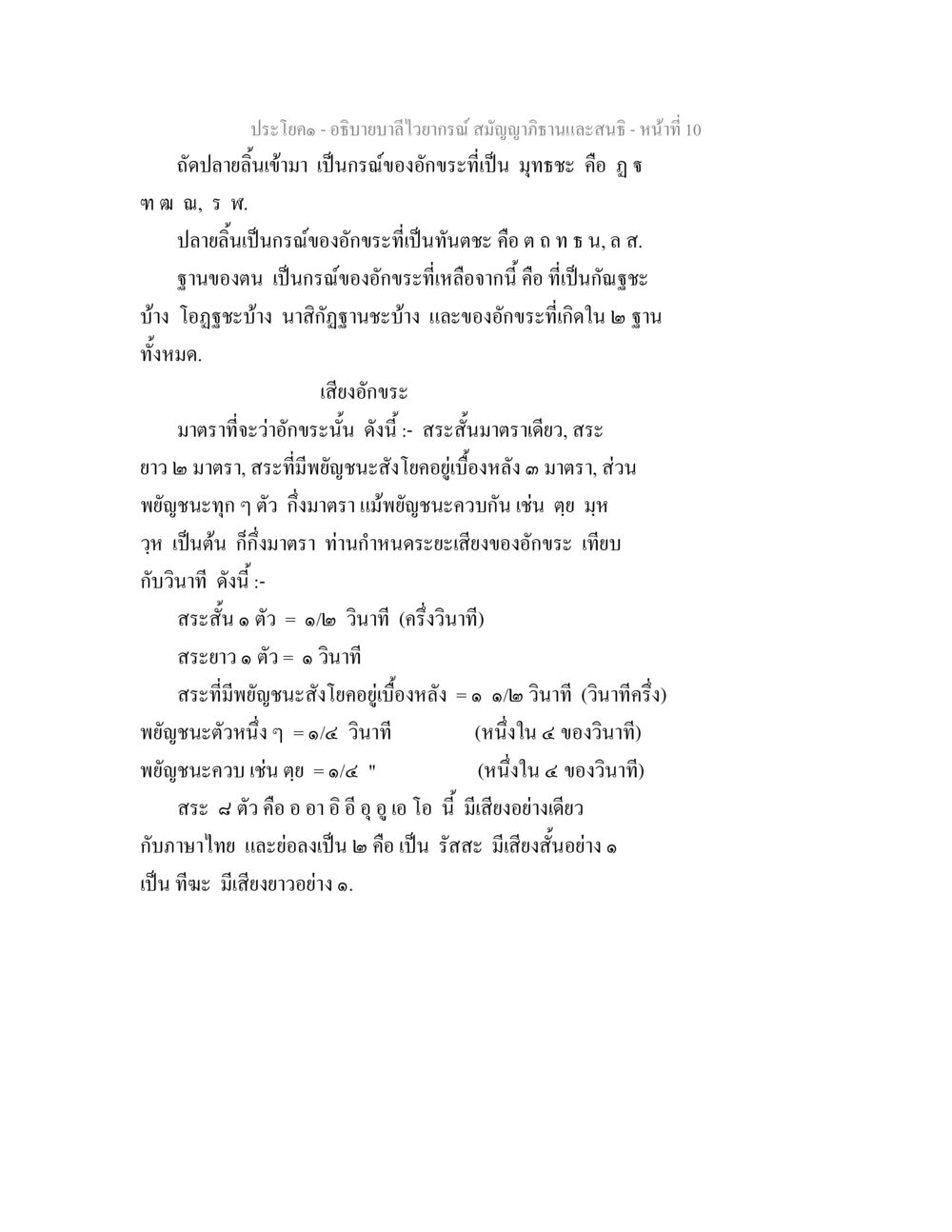 การอธิบายบาลีไวยากรณ์ อธิิบายบาลีไวยากรณ์ สมัญญาภิธานและสนธิ หน้า 11