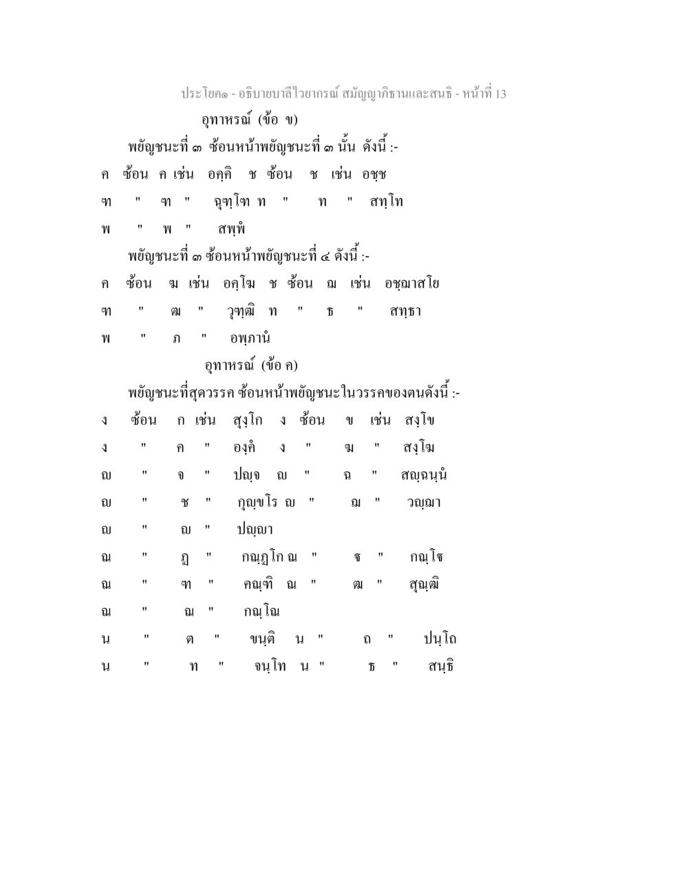 อธิบายบาลีไวยากรณ์: สมัญญาภิธานและสนธิ อธิิบายบาลีไวยากรณ์ สมัญญาภิธานและสนธิ หน้า 14