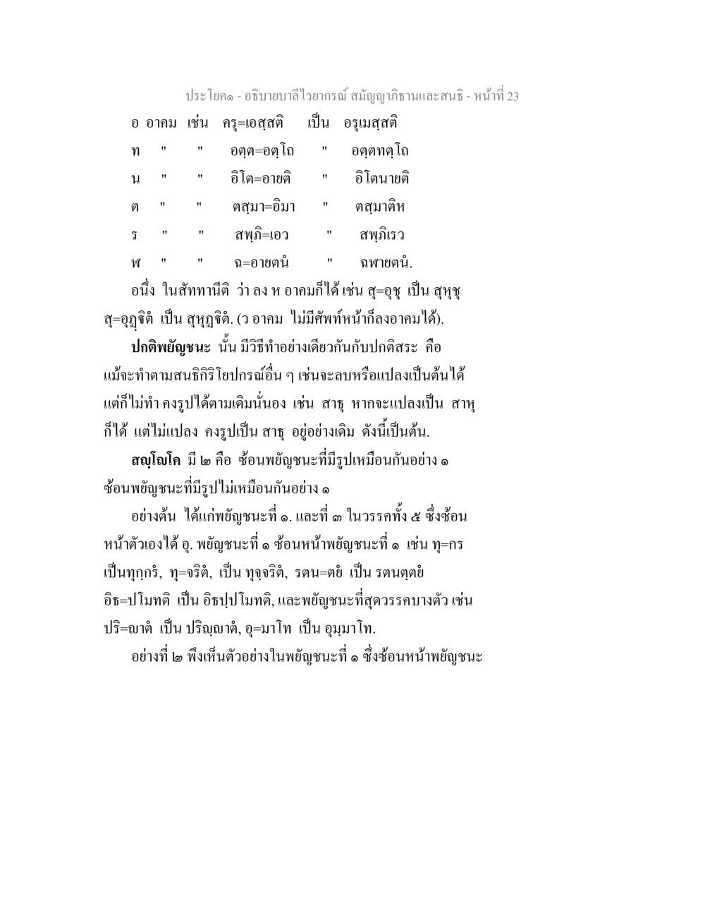 อธิบายบาลีไวยากรณ์ สมัญญาภิธานและสนธิ อธิิบายบาลีไวยากรณ์ สมัญญาภิธานและสนธิ หน้า 25