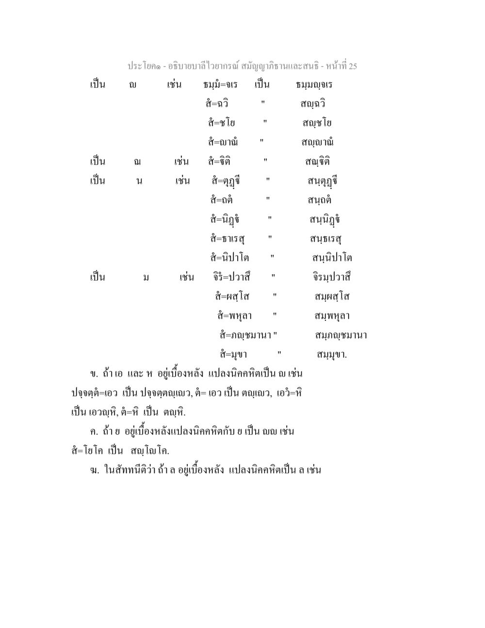 บาลีไวยากรณ์และสนธิ อธิิบายบาลีไวยากรณ์ สมัญญาภิธานและสนธิ หน้า 27