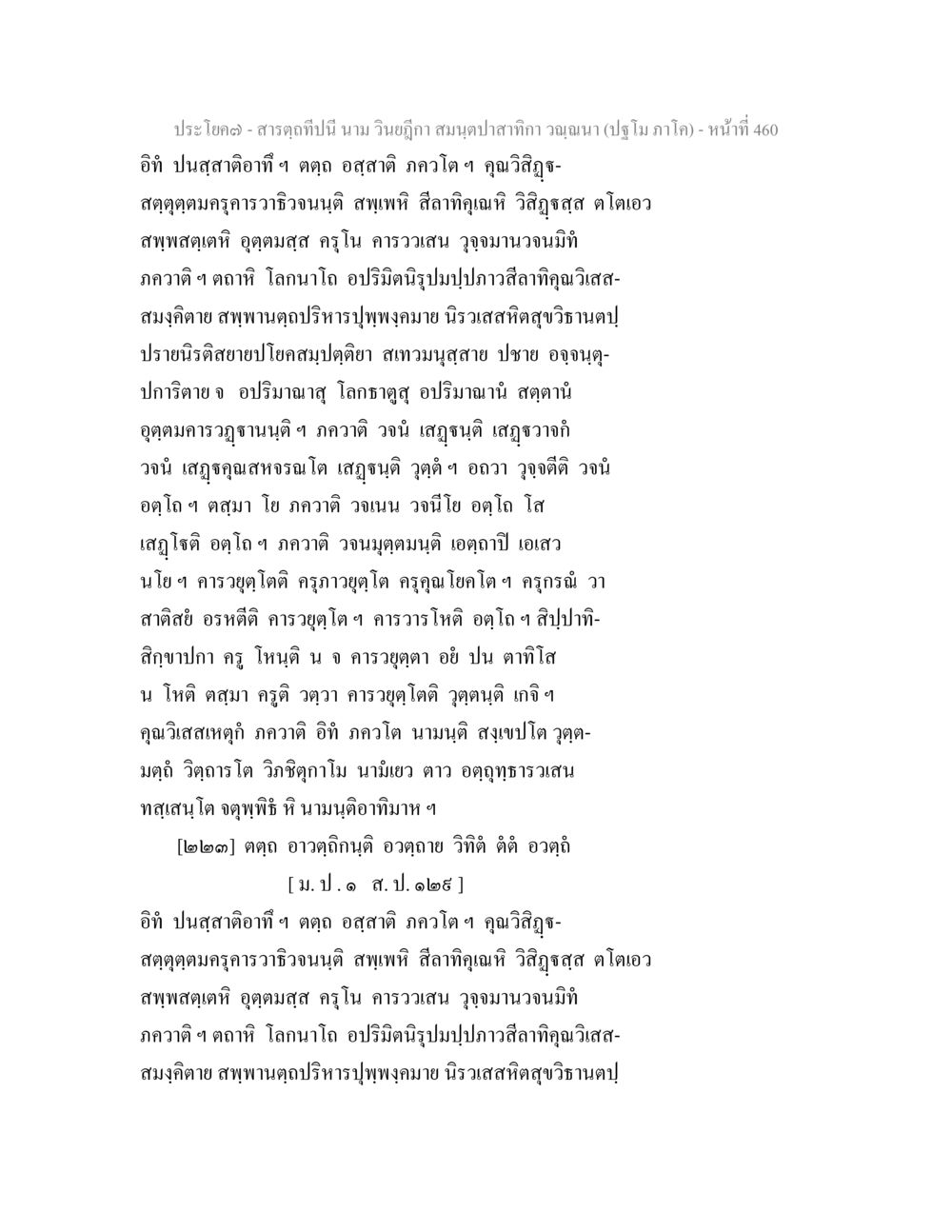 null สารตฺถทีปนี นาม วินยฎีกา สมนฺตปาสาทิกา วณฺณนา (ปฐโม ภาโค) หน้า 461