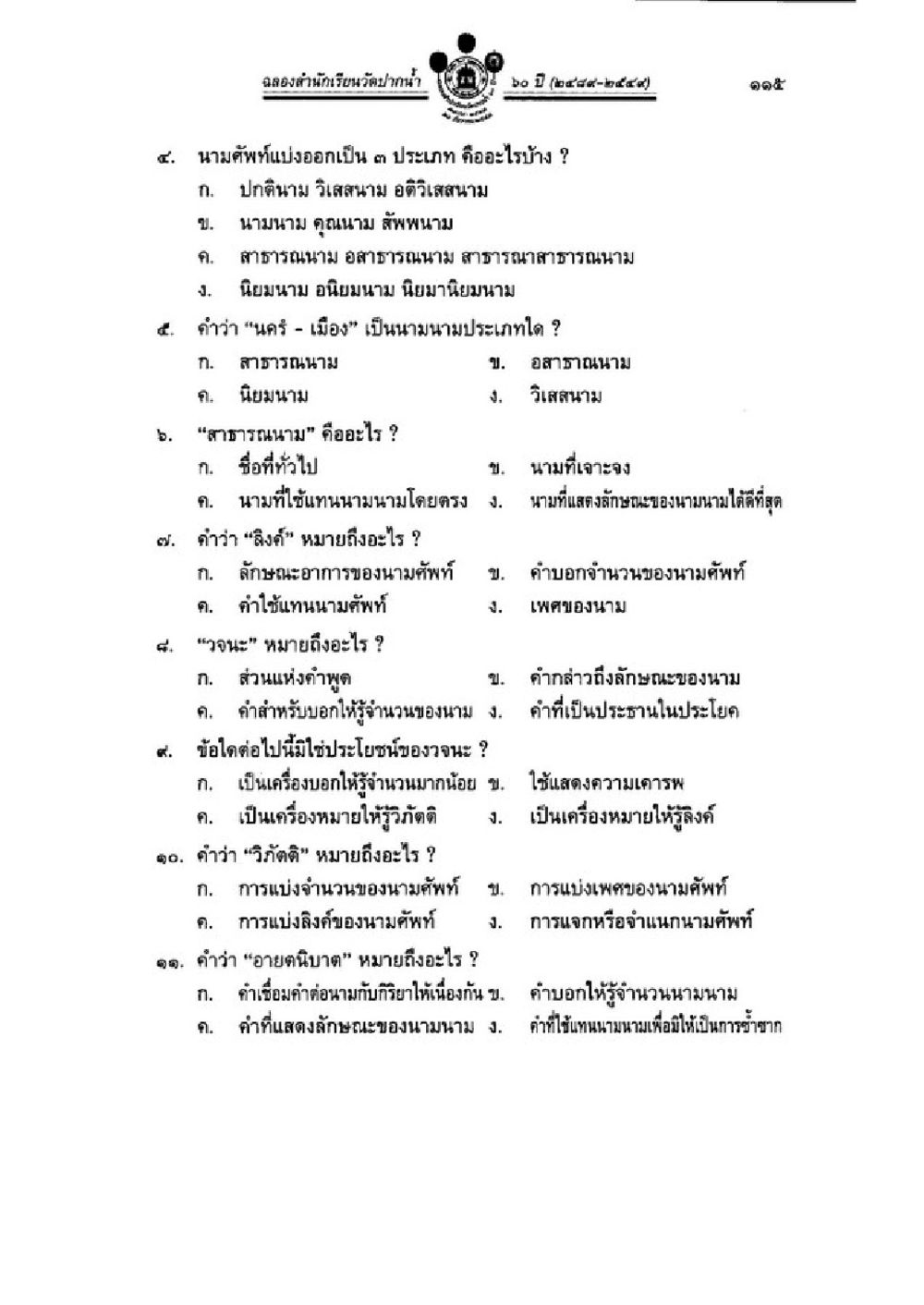 องค์ความรู้เกี่ยวกับนามศัพท์ในปีงบประมาณ 2566 วิชาบาลีไวยากรณ์ เล่ม 1 หน้า 139