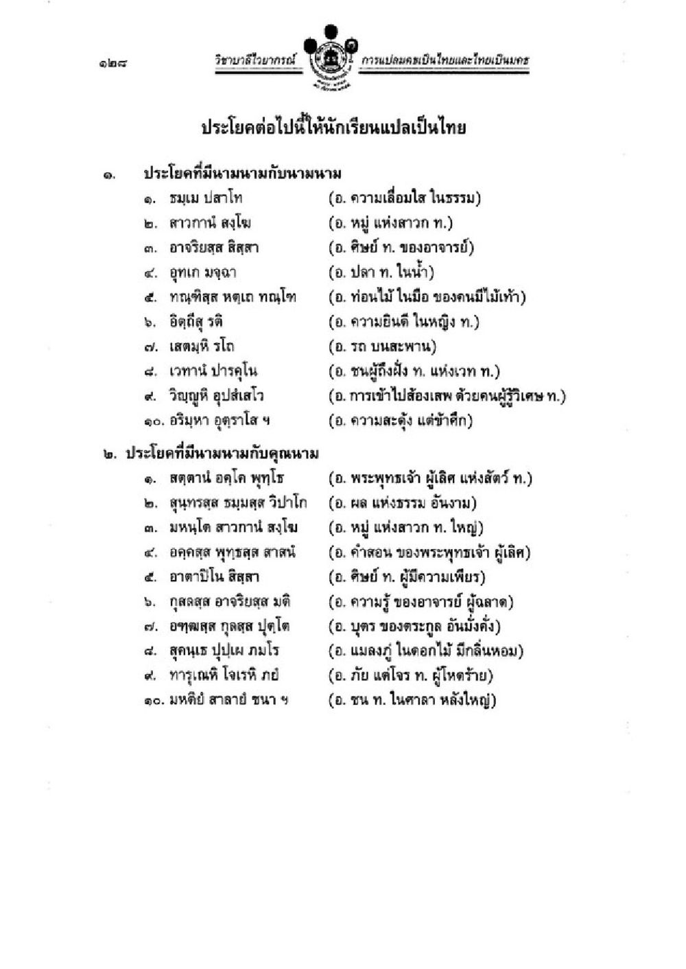 ประวัติที่มาของนามาม วิชาบาลีไวยากรณ์ เล่ม 1 หน้า 152