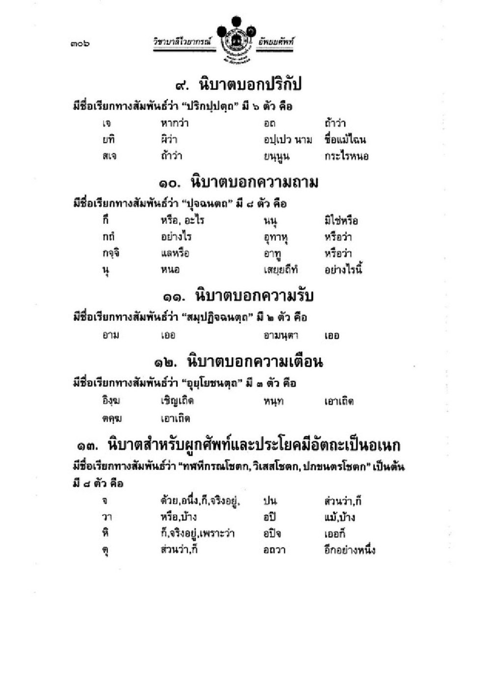 วัฒนภิวาทกรรมและนิยบตอบความ วิชาบาลีไวยากรณ์ เล่ม 1 หน้า 330