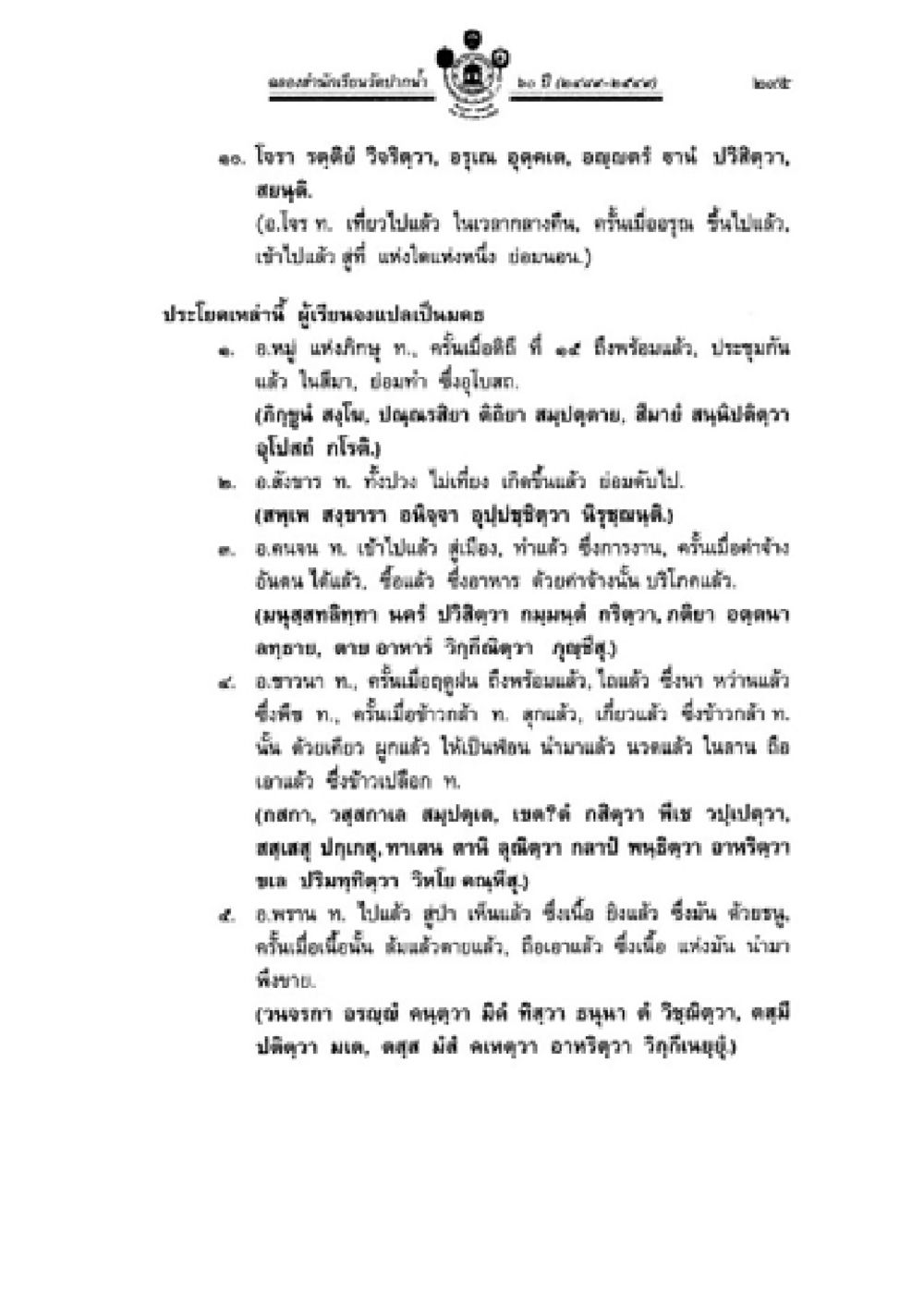 การดูแลบ้านพักและจิตใจเด็ก วิชาบาลีไวยากรณ์ เล่ม 2 หน้า 319