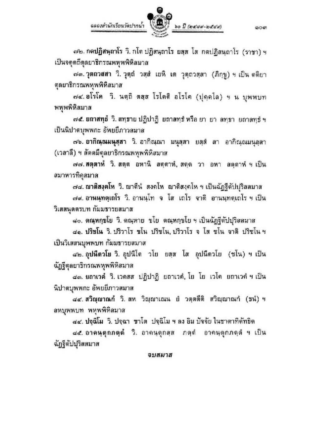 กรมสำนักเรียนวัดปากน้ำ: ประวัติและความสำคัญ วิชาบาลีไวยากรณ์ เล่ม 3 หน้า 125