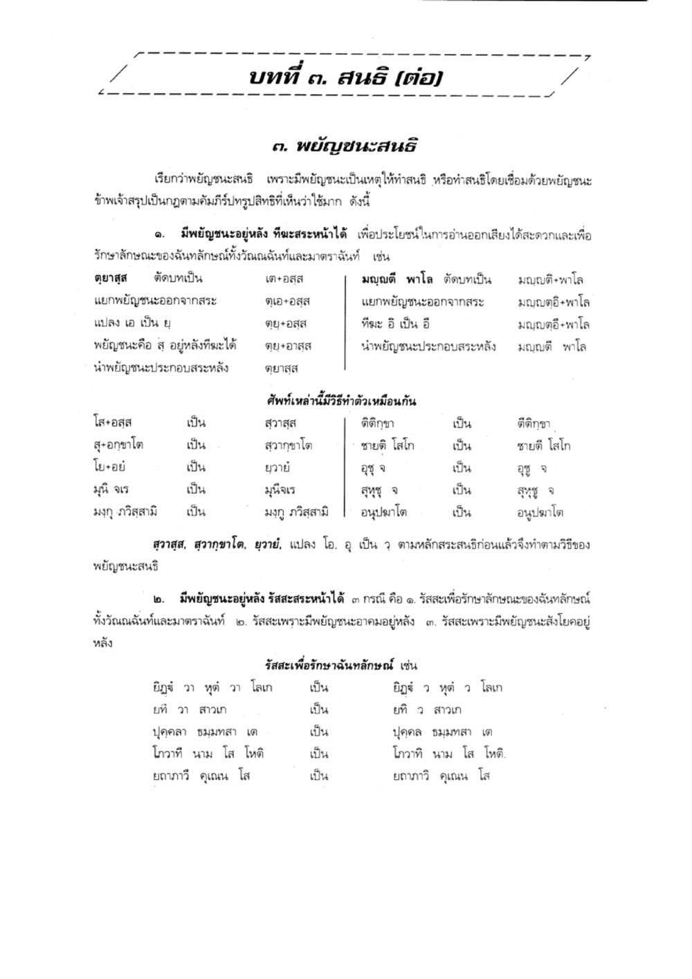 พยัญชนะสนธี แบบเรียนบาลีไวยากรณ์สมบูรณ์แบบ เล่ม 1 หน้า 33
