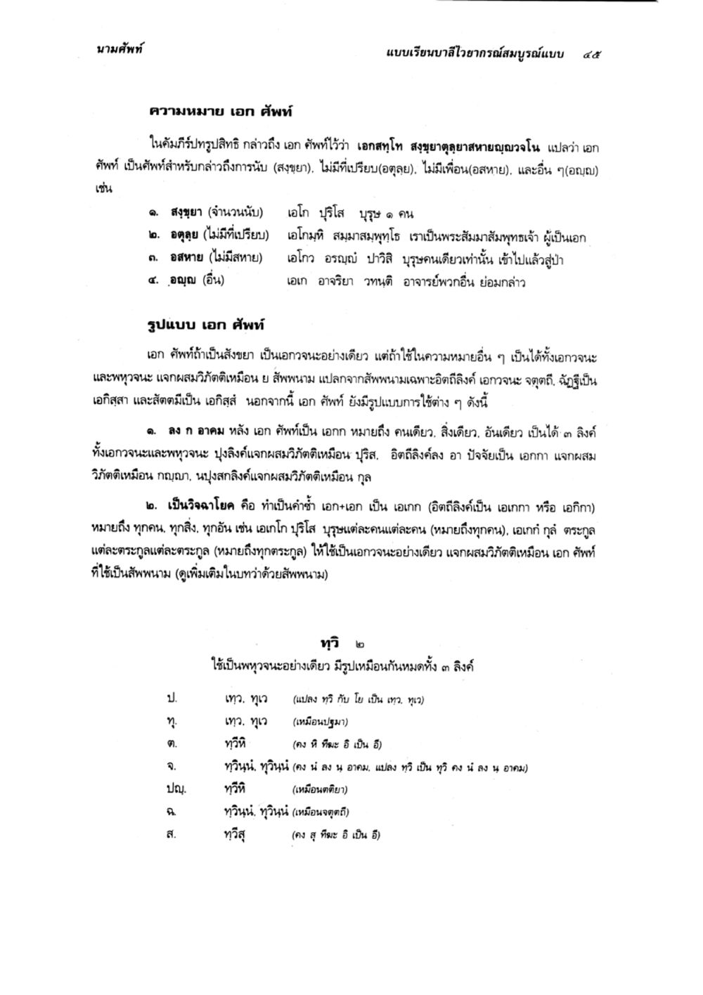 นามศัพท์ แบบเรียนบาลีอายากรณ์ฉบับสมบูรณ์แบบ 55 แบบเรียนบาลีไวยากรณ์สมบูรณ์แบบ เล่ม 2 หน้า 45