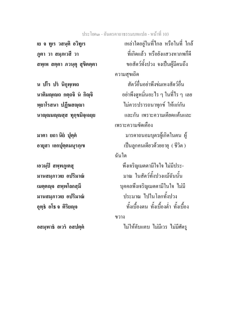 การเจริญเมตตาในสัตว์ อันตรคาถาธรรมบทแปล ภาค 1-8  หน้า 106