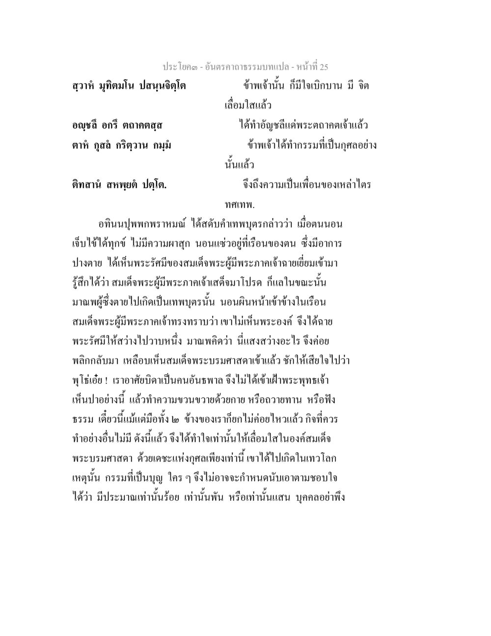 ความเชื่อในพุทธศาสนาและอนุสรณ์ อันตรคาถาธรรมบทแปล ภาค 1-8  หน้า 28