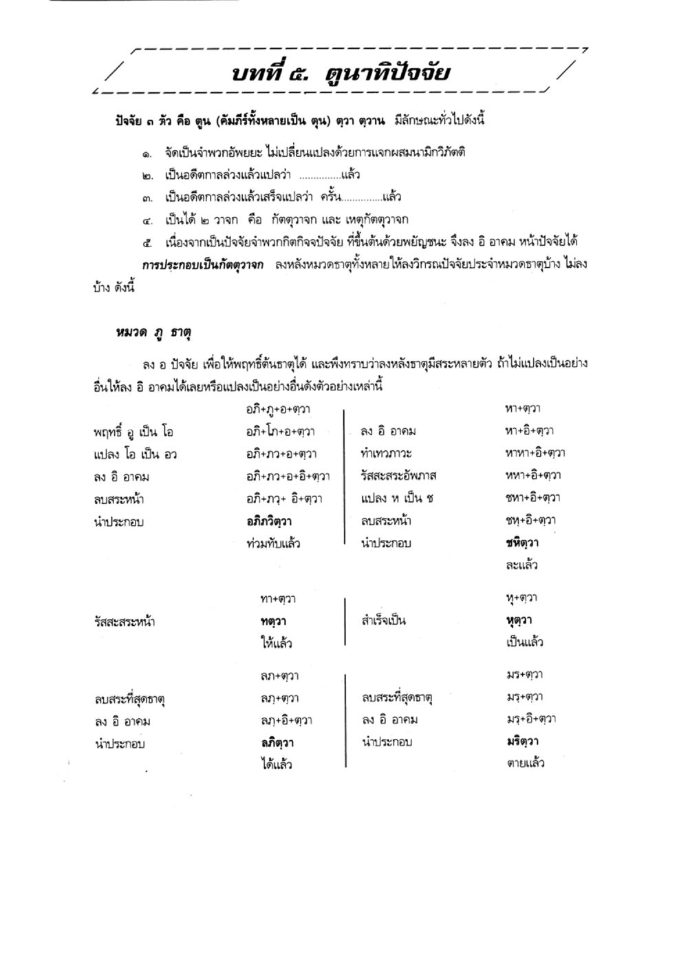 บทที่ ๕: ดูนาทิ้งจั้ย แบบเรียนบาลีไวยากรณ์สมบูรณ์แบบ เล่ม ๔  หน้า 65
