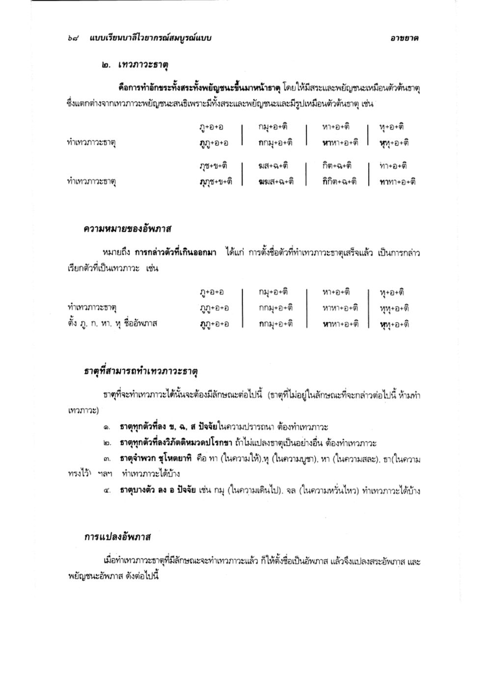 การทำเทวาวรรณาฏในบาลี แบบเรียนบาลีไวยากรณ์สมบูรณ์แบบ เล่ม 3 หน้า 72