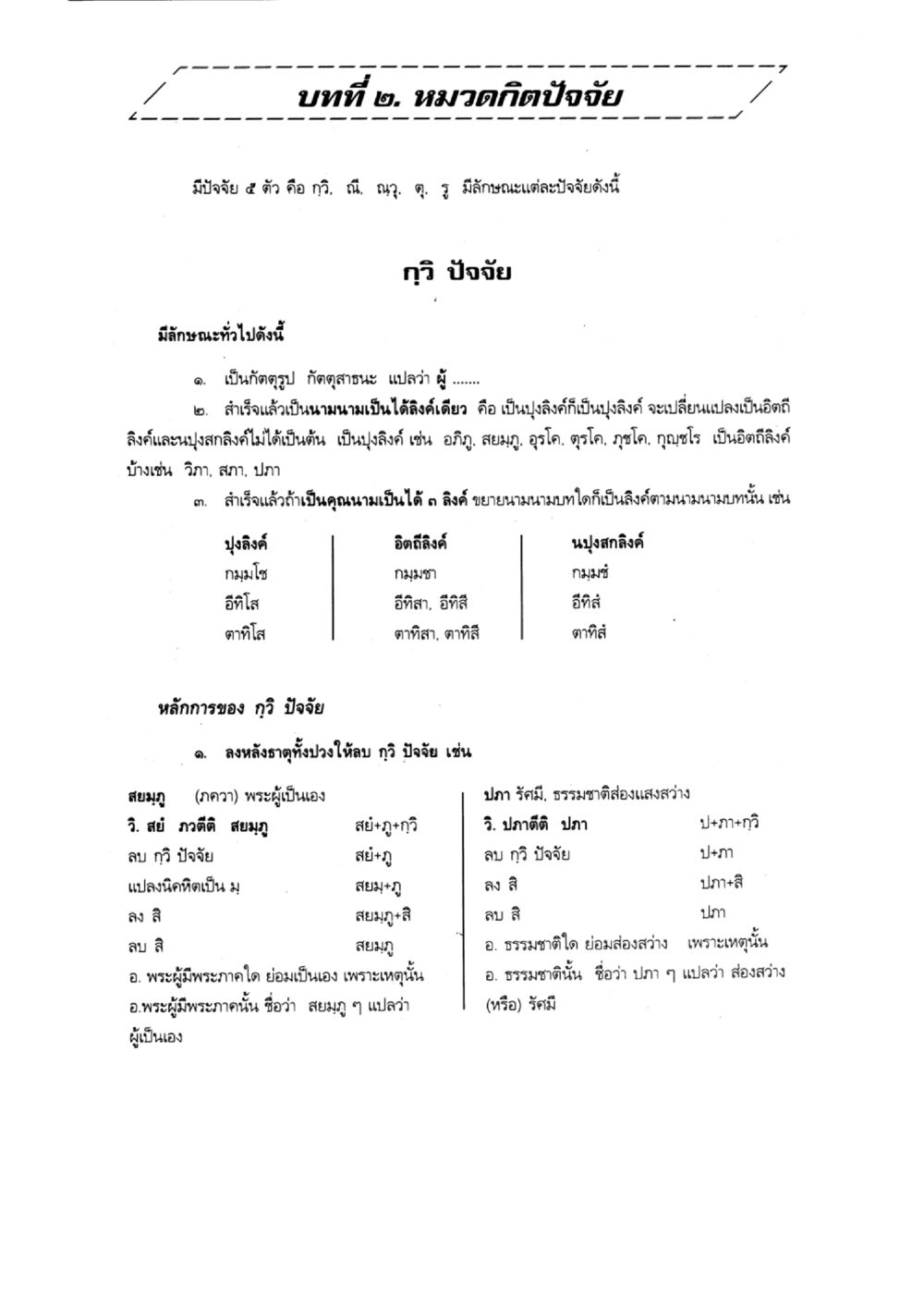 บทที่ 2. หมวดกิฏจั้ย แบบเรียนบาลีไวยากรณ์สมบูรณ์แบบ เล่ม 5 หน้า 13