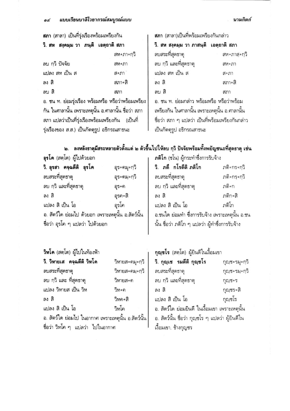 การเรียนรู้บาลีสำหรับการสื่อสาร แบบเรียนบาลีไวยากรณ์สมบูรณ์แบบ เล่ม 5 หน้า 14