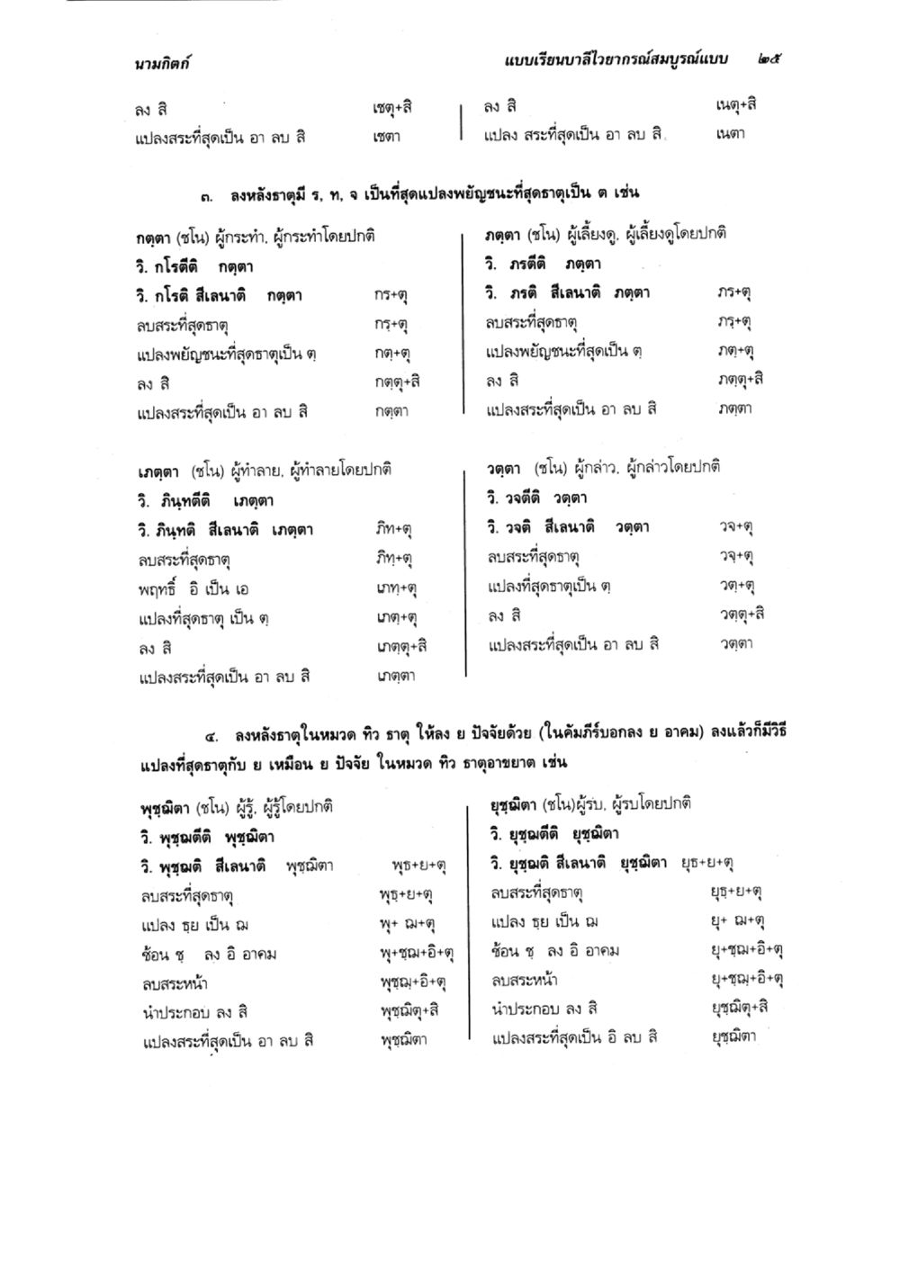 หลักไวยากรณ์ภาษาไทย แบบเรียนบาลีไวยากรณ์สมบูรณ์แบบ เล่ม 5 หน้า 25